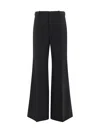 Chloé Black Pants With High Waist And Wide Leg In Viscose Blend Stretch Woman In Black