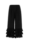 Chloé Wide Leg Trousers Ruffled Hem In Black