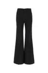 Chloé Cropped Wool And Linen-blend Flared Pants In Black