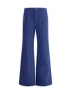 Chloé Flared Bottom Denim Trousers In Blue