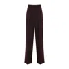 Chloé Dark Purple Wool Pants In Burgundy