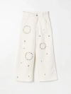 Chloé Eyelet-detail Cotton Trousers In Ivory