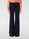 Chloé Black Pants With High Waist And Wide Leg In Viscose Blend Stretch Woman In Black
