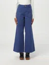 Chloé Flare Cotton Pants Belt Loops In Blue