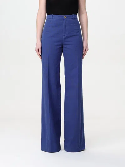 Chloé High Waist Wide Leg Trousers With Belt Loops In Deepblue