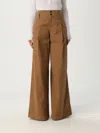 Chloé High-rise And Wide-leg Cotton Canvas Trousers Clothing In Brown