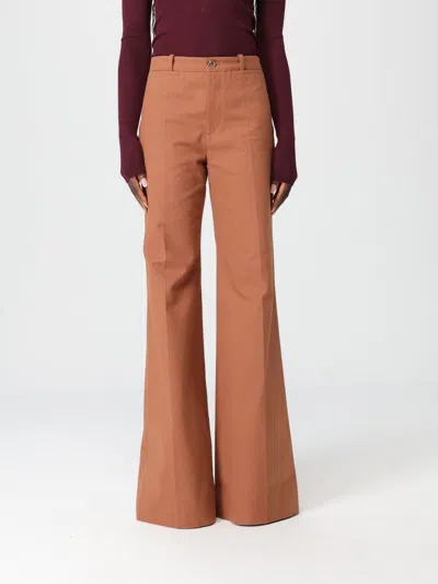 Chloé Organic Cotton Wide-leg Pants In Brown