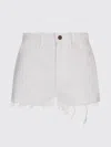 Chloé Casual Denim Shorts Featuring Frayed Hem In Red