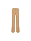 Chloé Broken-heel Low-rise Wool Pants In Coconut Brown