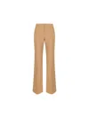 Chloé Broken-heel Low-rise Wool Pants In Coconut Brown