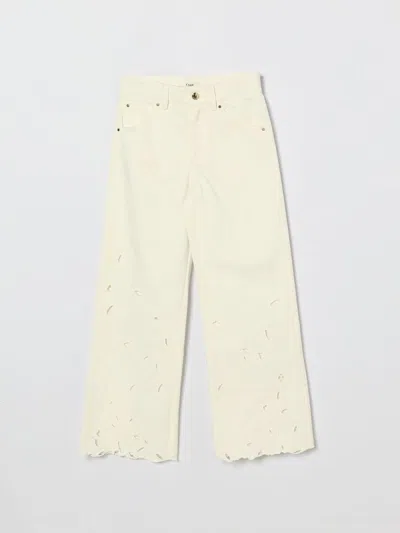 Chloé Kids' パンツ  ボーイ カラー ホワイト In White