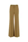 Chloé Wool Grain De Poudre Flare Leg Pants In Brown