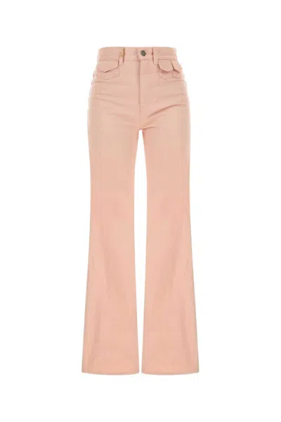 Chloé Jeans In Denim Rosa Pastello Donna In Pink