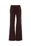 Chloé Grape Leather Flared Pant In Purple