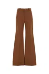 Chloé Chloe Women Pantalone Dalla Gamba Ampia In Cotone Mattone In Brown