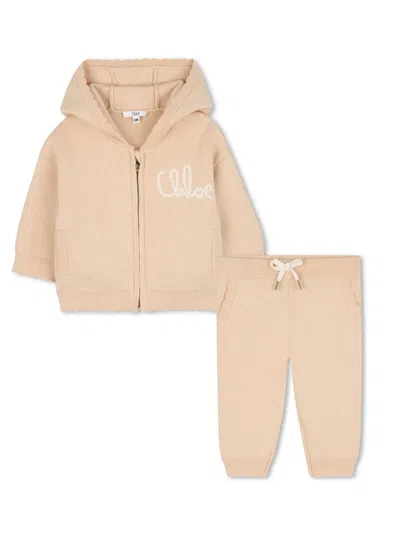Chloé Pants Set With Sweatshirt In Nude