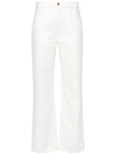 Chloé White Five-pocket Jeans With Logo Detail In Cotton Blend Denim Woman