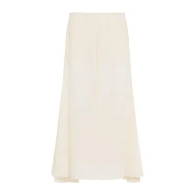 Chloé Silk Georgette Cropped Flared High Rise Pants In White