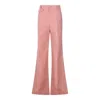 Chloé Cotton High Waist Flared Trousers With Back Pockets In Pink