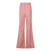 Chloé Cotton High Waist Flared Trousers With Back Pockets