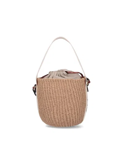 Chloé Paper & Calf Leather Mini Bag With Linen-cotton Lining In White