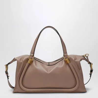 Chloé Paraty 24 Bag In Shiny Deep Beige Leather