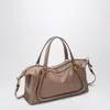 Chloé Paraty 24 Bag In Shiny Deep Beige Leather In Beige