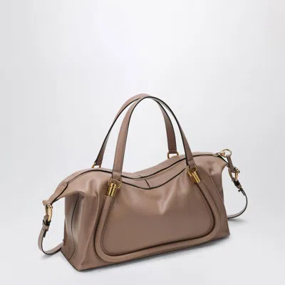 Chloé Chloe Paraty 24 Bag In Shiny Deep Beige Leather Women