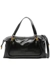 Chloé Paraty 24 Bag In Shiny Leather In Black