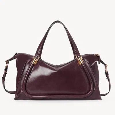 CHLOÉ PARATY 24 BAG IN SHINY LEATHER PURPLE SIZE ONESIZE 100% CALF-SKIN LEATHER