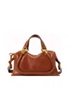 Chloé Paraty 24 Zip Shoulder Bag In Calfskin Leather In Brown
