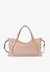 Chloé Sac Paraty 24 En Cuir Brillant Femme Beige Taille Onesize 100% Cuir De Veau In Beige