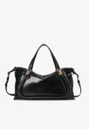 Chloé Sac Paraty 24 En Cuir Brillant Femme Noir Taille Onesize 100% Cuir De Veau In Black