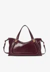 Chloé Sac Paraty 24 En Cuir Brillant Femme Violet Taille Onesize 100% Cuir De Veau In Purple