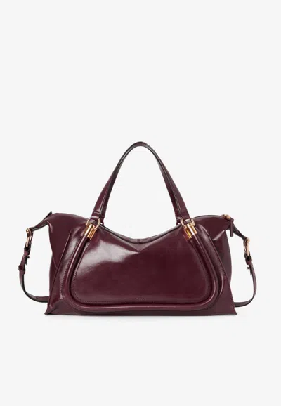 Chloé Sac Paraty 24 En Cuir Brillant Femme Violet Taille Onesize 100% Cuir De Veau In Purple
