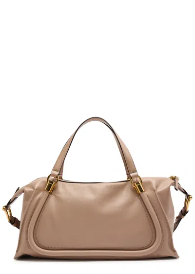 Chloé Chloe Paraty 24 Glossed Leather Tote In Brown