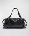 Chloé Paraty 24 Large Bag In Shiny Calfskin In Black