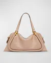 Chloé Paraty 24 Large Bag In Shiny Calfskin In Neutral