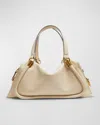 Chloé Paraty 24 Large Bag In Shiny Calfskin In Neutral