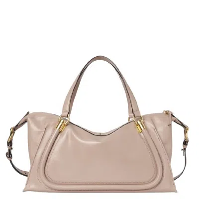 Chloé Chloe Paraty 24 Leather Shoulder Bag In Sand