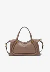Chloé Paraty 24 Bag In Shiny Deep Beige Leather In Beige