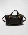 Chloé Paraty 24 Medium Bag In Shiny Calfskin In Black