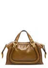 Shop Chloé Chloe Paraty 24 Mini Glossed Leather Shoulder Bag In Mid Brown