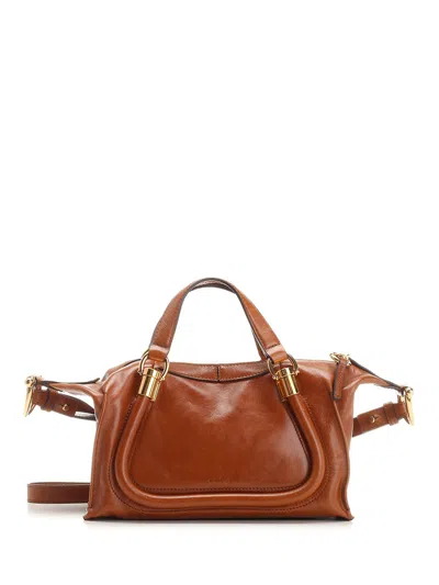 Chloé Chloe Womens Clay Brown Paratay 24 Mini Leather Shoulder Bag In Brown