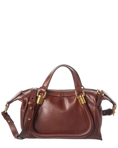 Chloé Paraty 24 Small Leather Shoulder Bag In Brown