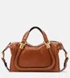 Chloé Paraty 24 Zip Shoulder Bag In Calfskin Leather In Brown