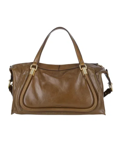 Chloé Paraty 24 Tote Bag In Brown