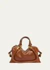 Chloé Paraty 24 Zip Shoulder Bag In Calfskin Leather In Clay Brown