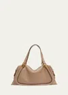 Chloé Paraty 24 Zip Shoulder Bag In Calfskin Leather In Woodrose