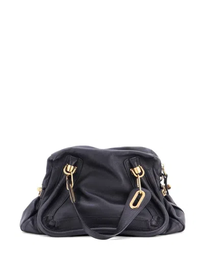 Pre-owned Chloé Paraty Top Handle Bag Leather Medium Satchel In Black